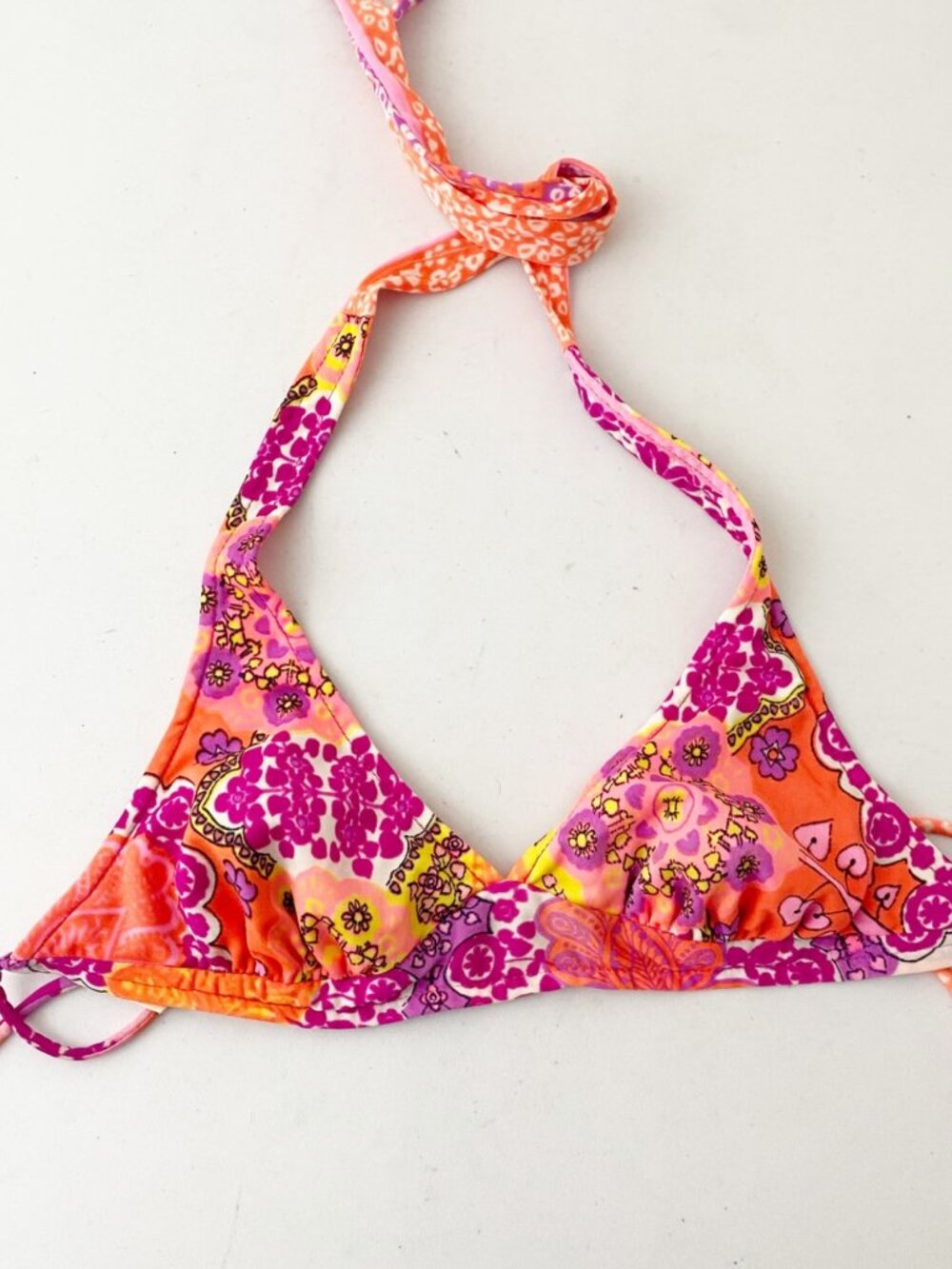 Vintage 70s? JCPenney JC Penney Bikini Top Floral Bright Hippie